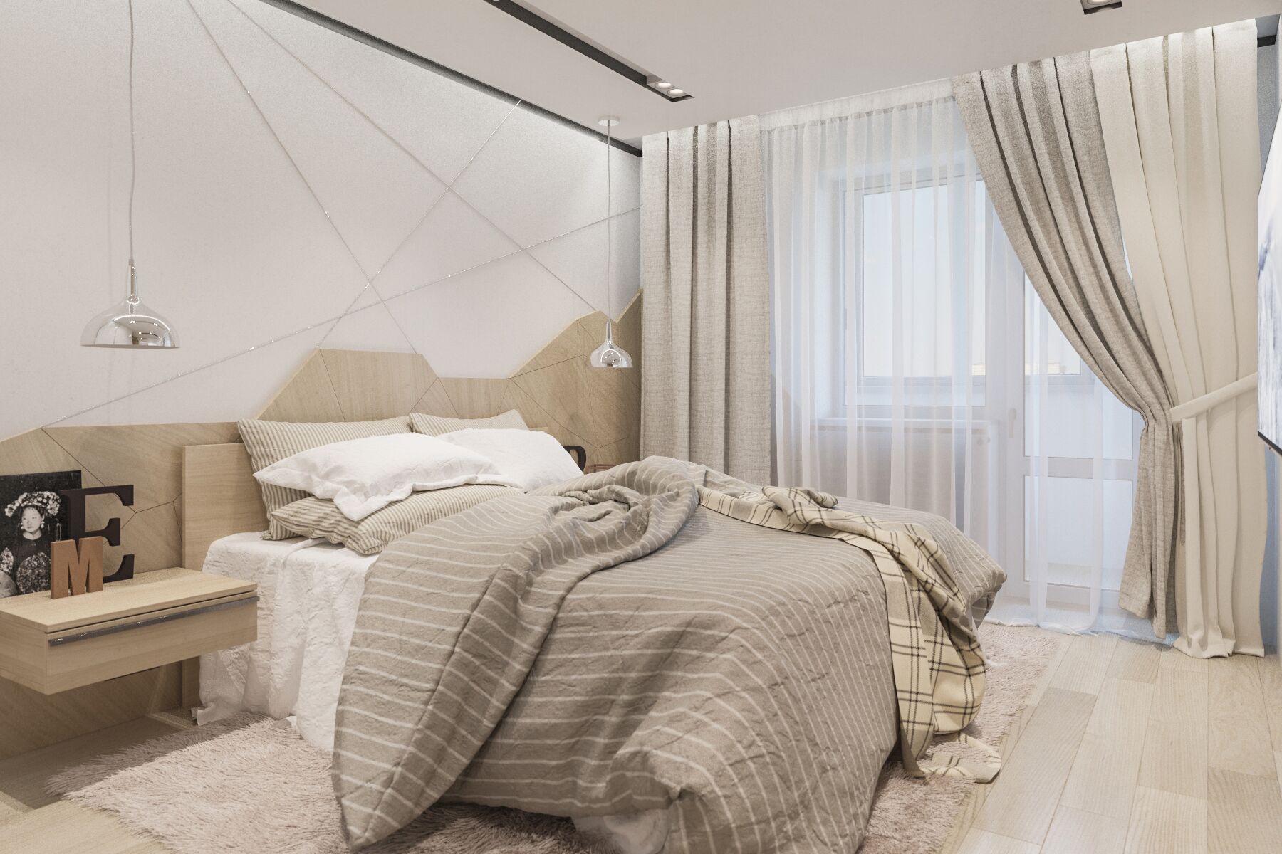 Дизайн интерьера спальной комнаты в квартире в Минске