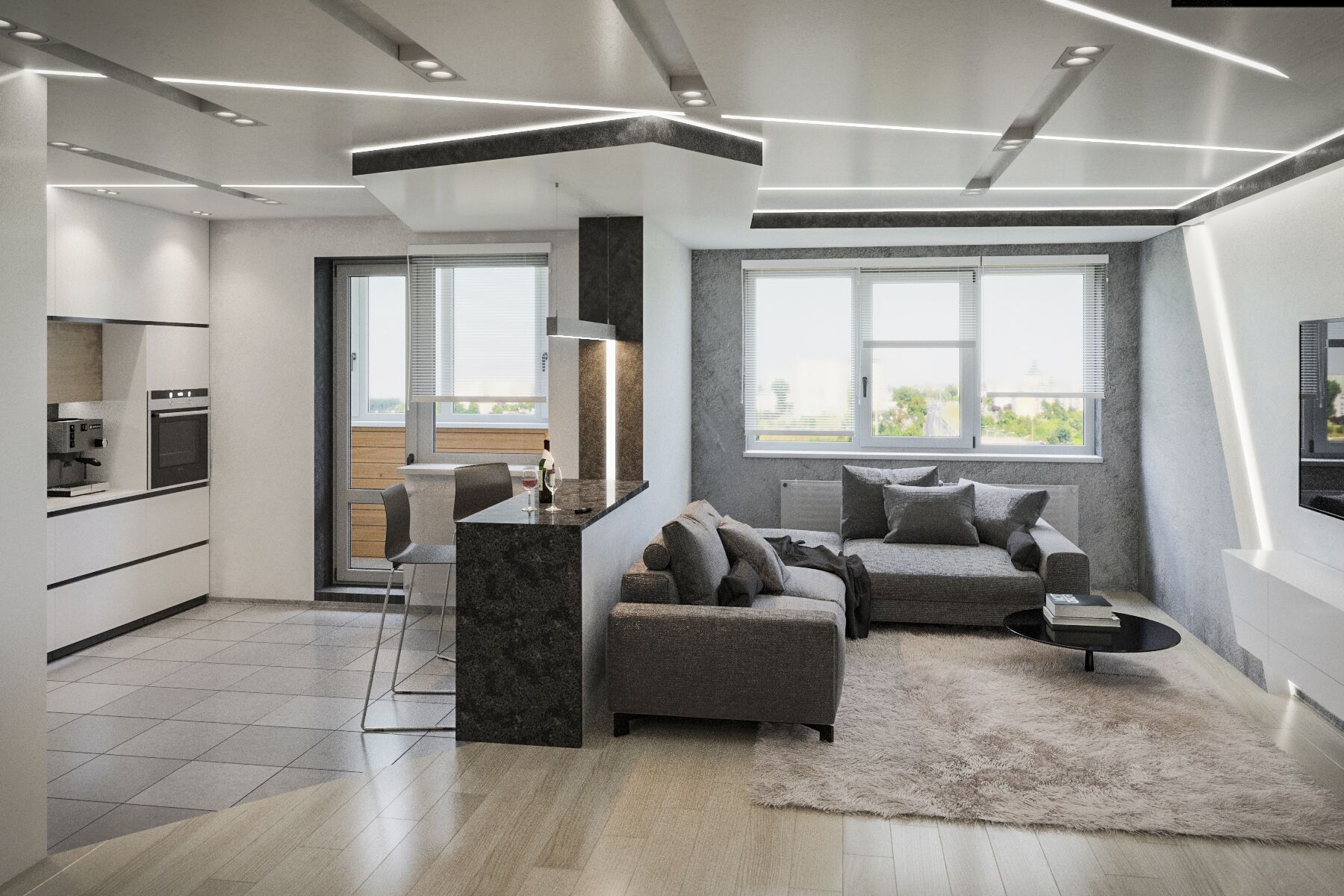 Дизайн интерьера кухни в квартире в Минске