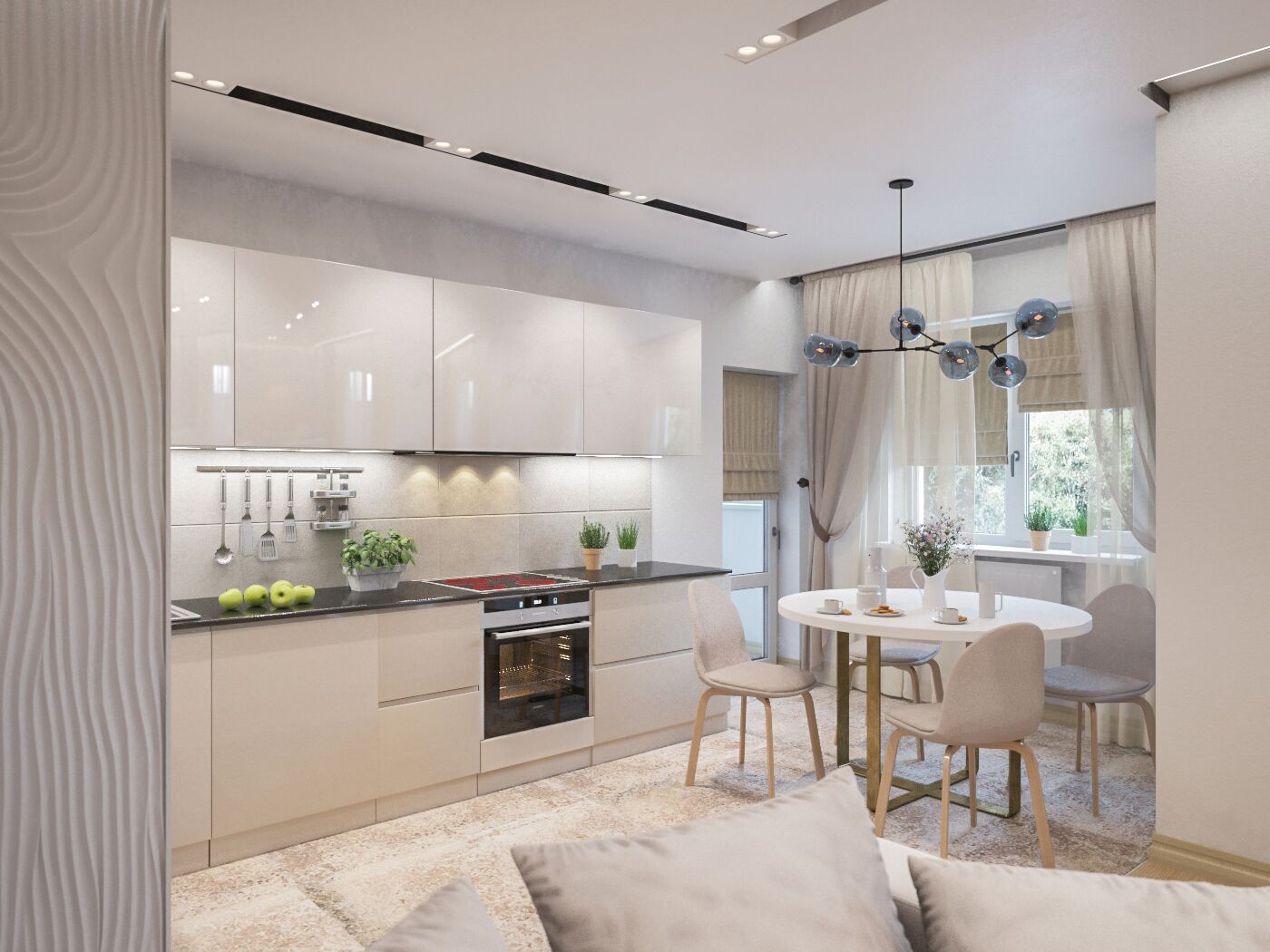 Дизайн интерьера столовой в квартире в Минске