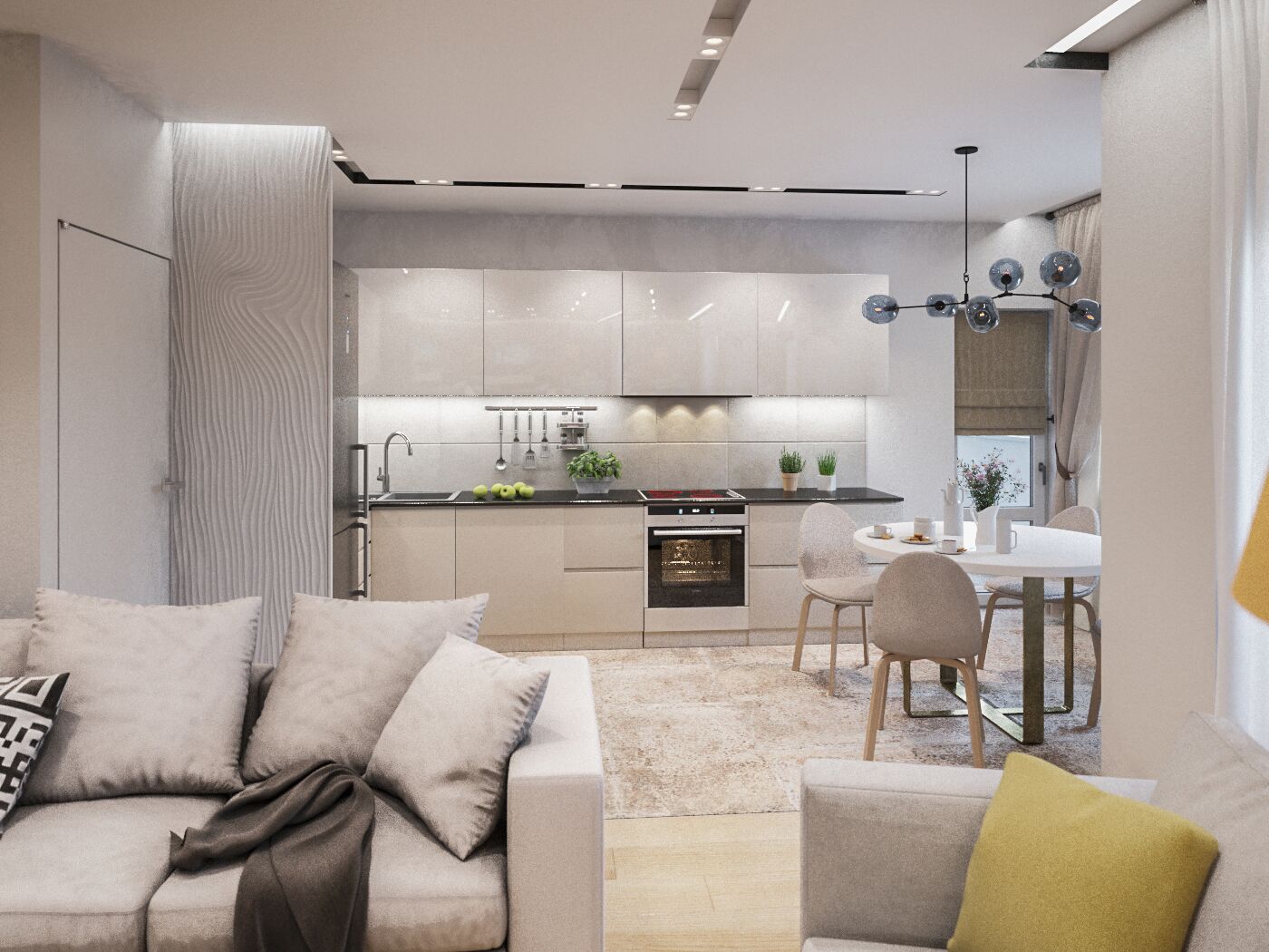 Дизайн интерьера рабочего кабинета в квартире в Минске